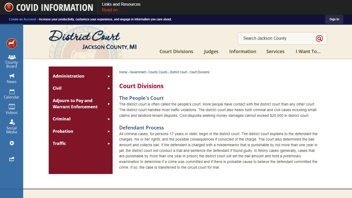 Court Divisions | Jackson County, MI